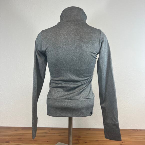 Bench Women's Zip Up Athleisure Jacket Asymmetrical Gray Mock Neck Thumbholes XS - Picture 5 of 7